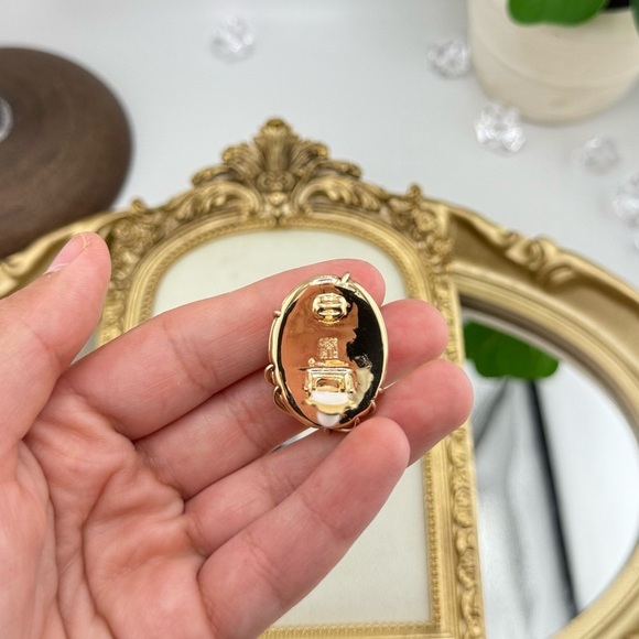 Robert Lee Morris Turquoise Gold Sculptural Clip-On Earrings Vintage Vibe - Picture 7 of 8